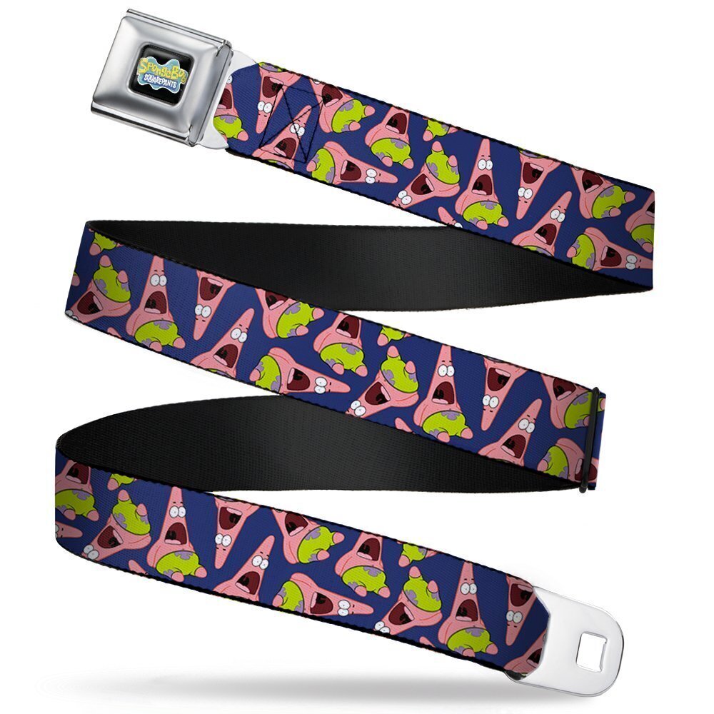 7394 Seatbelt Belt Patrick Starfish Pose Scattered Purple 1.0" Wide